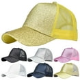 thumbnail image 1 of SPRING PARK Women Summer Bling Bling Anti UV Mesh Gliter Ponytail Hat Adjustable Outdoor Sports Baseball Cap, 1 of 7