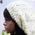 thumbnail image 1 of SPRING PARK Women Sweet Crochet Warm Solid Color Beret Artist Baggy Beanie Winter Hat Gift, 1 of 7