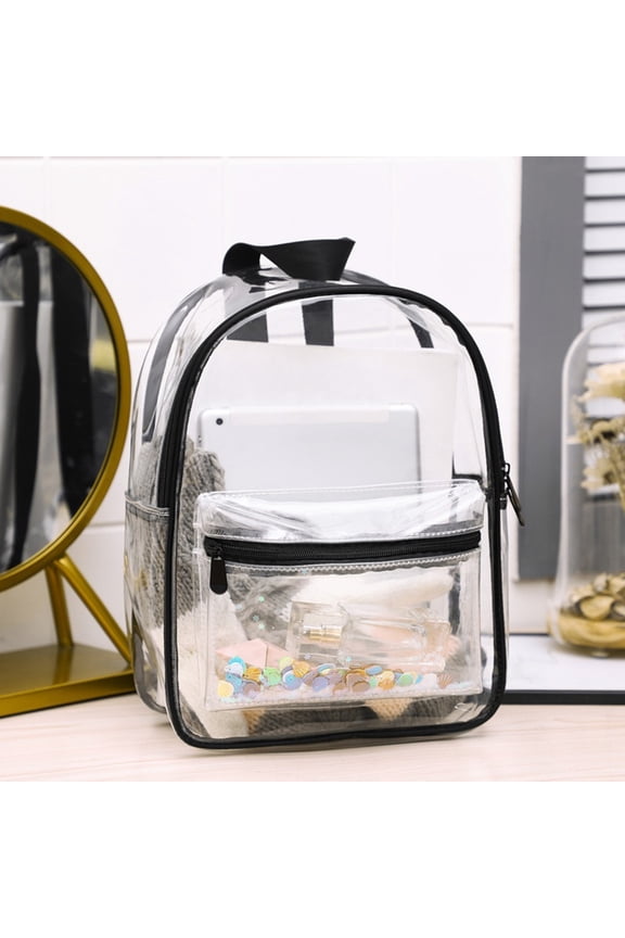 Women Transparent Sequins PVC Waterproof Travel Tote Backpack Shoulder Bag For travel