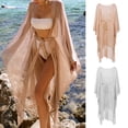 thumbnail image 1 of SPRING PARK Women's Long Beach Kimono Cardigan Open Front Solid Color Bikini Swimsuit Cover Ups with Drawstring, 1 of 7