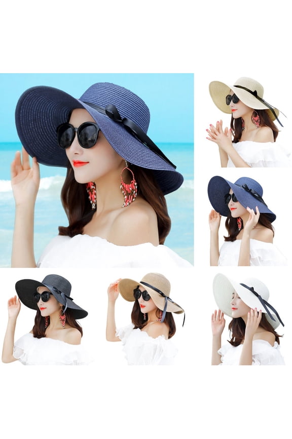 Women's Wide Brim Floppy Brim Summer Beach Sun Hat Straw Cap Party Travel Beach Hat Fashion Accessory