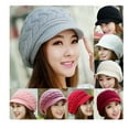 thumbnail image 1 of SPRING PARK Women s Winter Soft Solid Color Warm Knitted Baggy Beret Narrow brim Beanie Hat Classic Slouch Ski Cap, 1 of 4