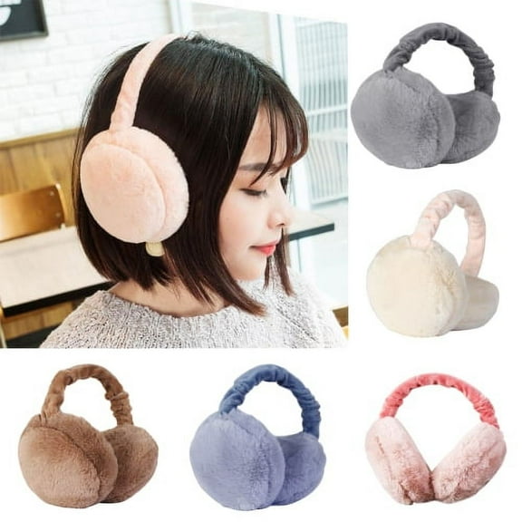 SPRING PARK Womens Faux Fur Earmuffs Soft Plush Headband Outdoor Winter Ear Warmers Covers for Cold Weather