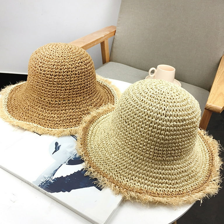SPRING PARK Womens Sun Knit Straw Hat Wide Brim Summer Hat  display picture 2