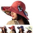 thumbnail image 1 of SPRING PARK Womens Wide Brim Foldable Sun Hats UPF50+ UV Beach Hat Summer Bucket Cap for Travel for Summer, 1 of 8