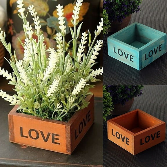 SPRING PARK Wooden Garden Herb Planter Window Box Trough Pot Succulent Flower Love Plant Bed