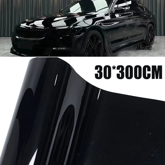 SPRING Pet High Gloss Black Glossy Vinyl Film Wrap Sticker Diy Bubble Air Release 300Cm