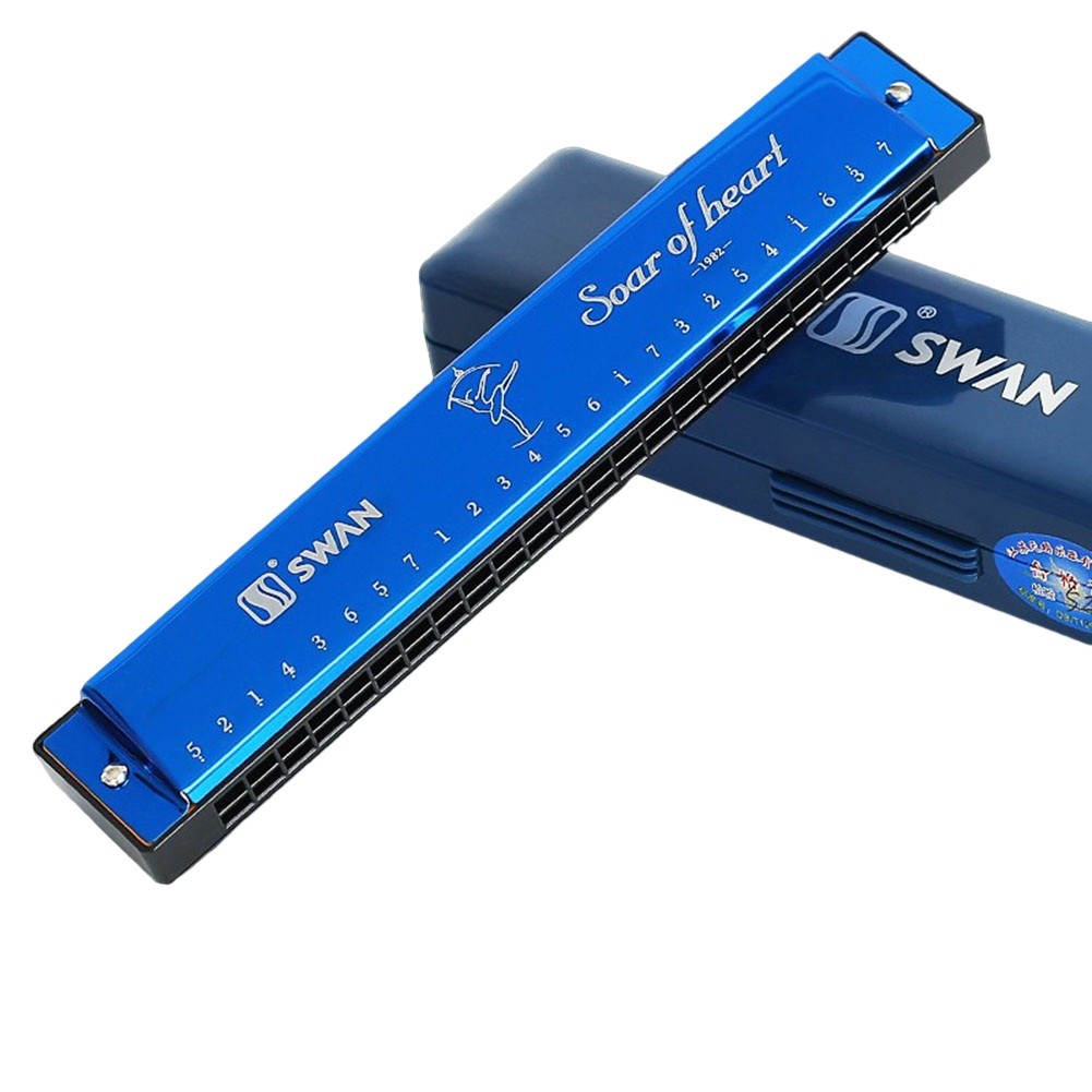 SPRING Professional Metal 24 Holes Harmonica Key C Mouth Organ for