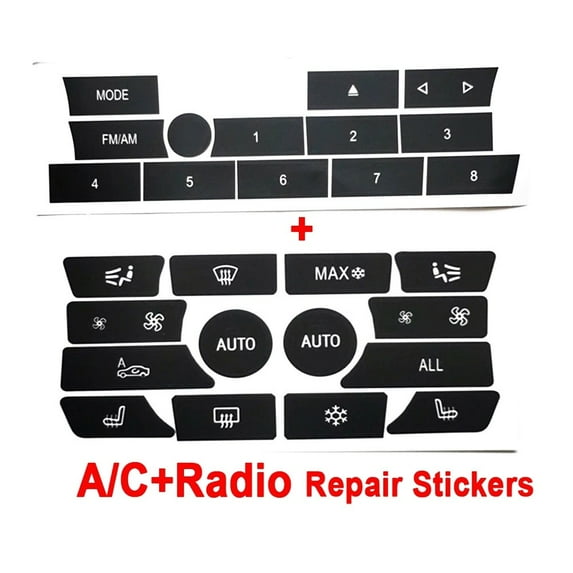 SPRING Radio+Ac Climate Control Button Repair Stickers For Bmw 5 Serie