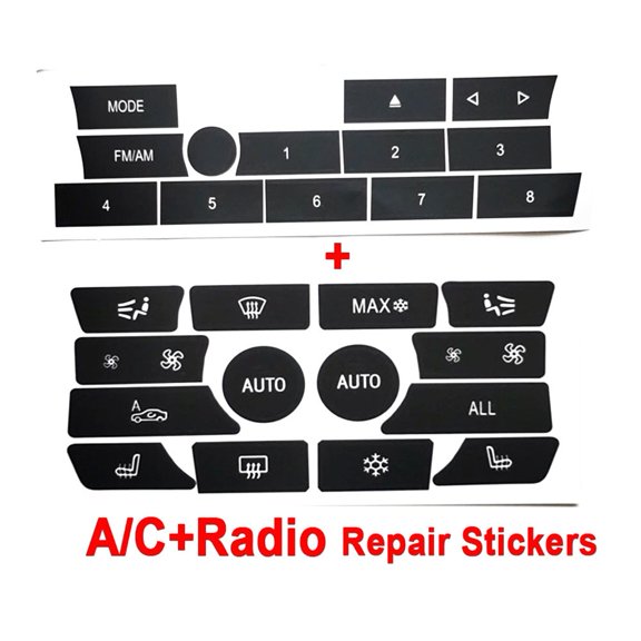 SPRING Radio+Ac Climate Control Button Repair Stickers For Bmw 5 Serie