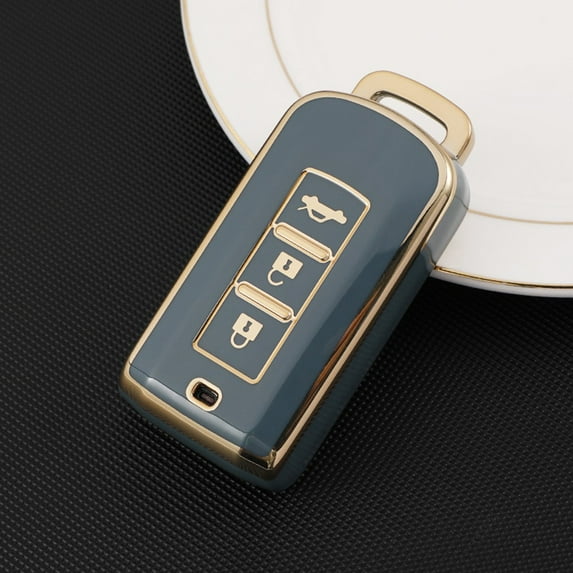 SPRING Remote Car Key Case Cover Soft Tpu Shell for Outlander Lancer Xpander Gray