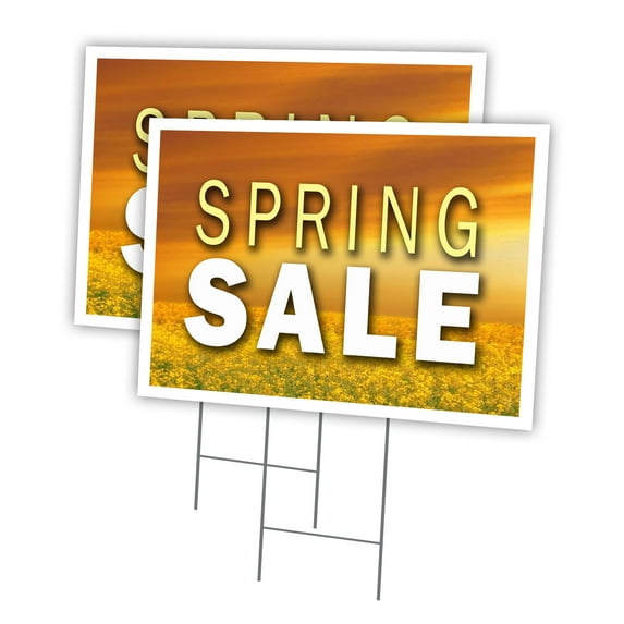 SPRING SALE 2 Pack Of 18" x 24" Yard Sign & Stake | Advertise Your Business | Stake Included Image On Front Only | Made in The USA