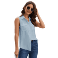 thumbnail image 1 of SPRING SEAON Women's Sleeveless Button Down Shirts Blouses Solid Casual Tank Top Loose V Neck Summer Top for Work, 1 of 2