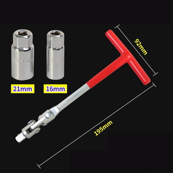 SPRING Socket Wrench Removal Tool Set With 16Mm And 21Mm Silicone Red T-Bar Handle