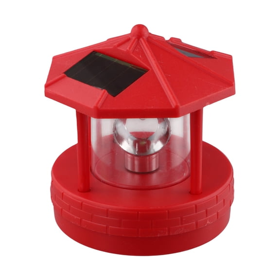 SPRING Solar Rotating Lighthouse LED Solar Lights-degree Rotating Landscape Lamp Beacon Beam Lamp For Garden Yard Street Lights red
