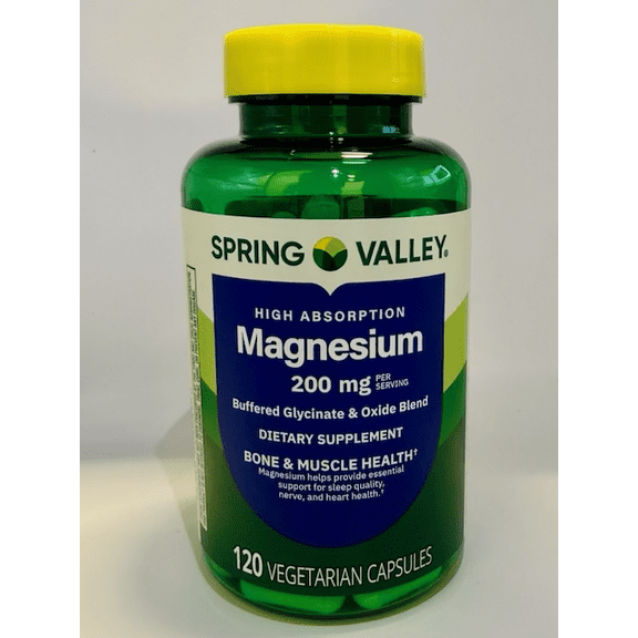 Spring Valley High Absorption Magnesium 200mg Supplement - 120 Capsules