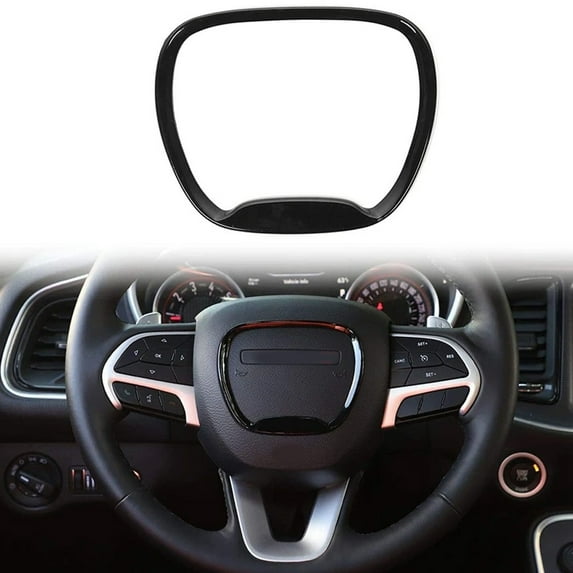 SPRING Vehicle Modification Black Steering Wheel Trim Cover Black Steering Wheel Cover Easy Installation Seamless Integration Stylish
