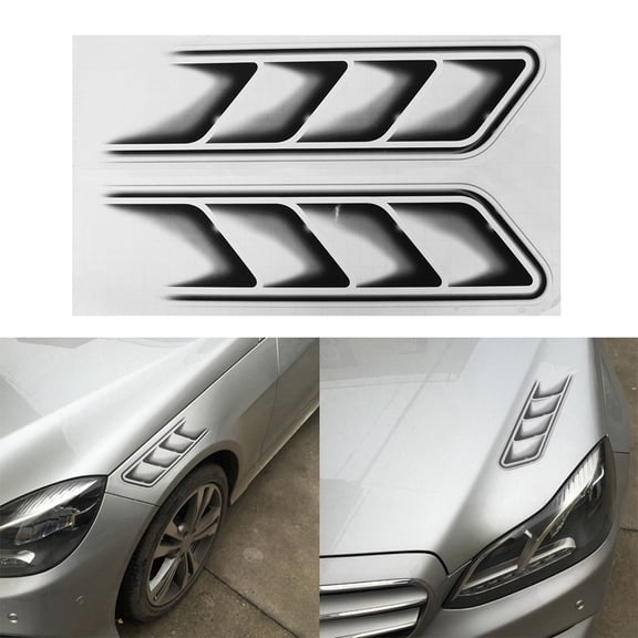 SPRING Waterproof Auto Vent Air Flow Fender Stickers Stylish Car Decals (2pcs)