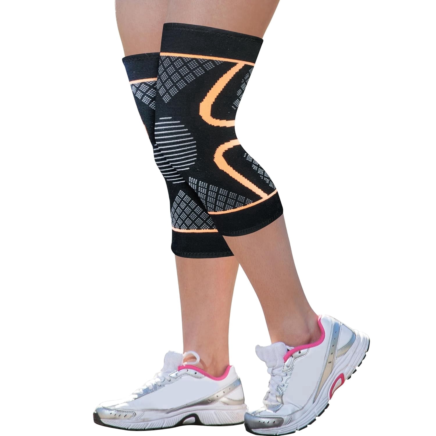 SPRINGBOK Compression Knee Sleeve Brace for Men & Women (Pair), for Knee Pain, Workout Sports Knee Braces for Meniscus Tear ACL & Arthritis, Running, Weightlifting, Workout-Medium Size
