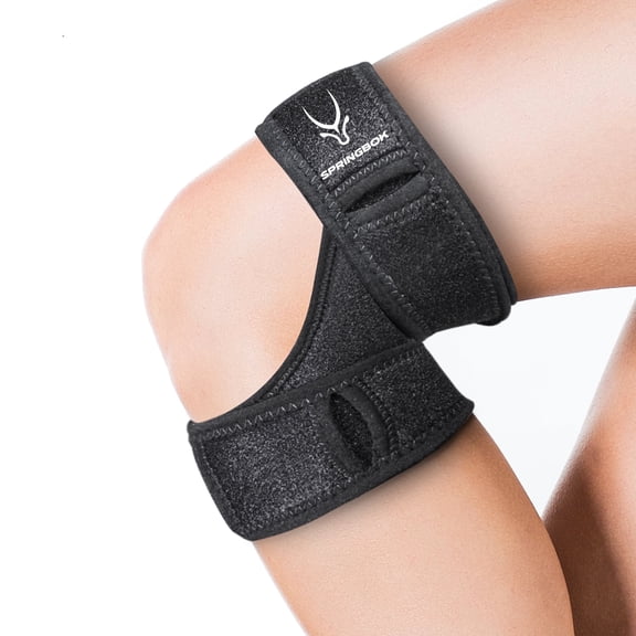 Springbok Dual Knee Strap Adjustable Patellar Tendon Support for Knee Pain Relief, Meniscus Tear, Arthritis & Jumpers Knee Compression Knee Brace for Running, Sports & Injury Recovery Non-Slip