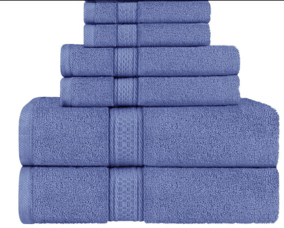 Feather & Stitch 6 Piece Sets of Bathroom Towels - 100% Cotton High Quality  - Fade Resistant Hotel Collection Bath Towel Set - 2 Bath Towels, 2 Hand