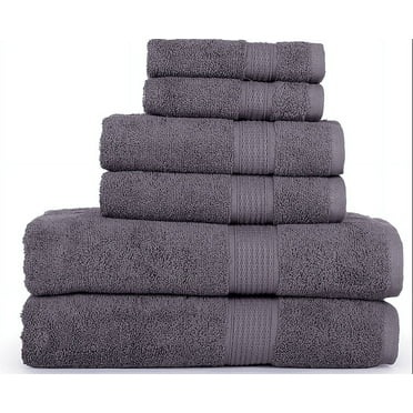 SPRINGFIELD LINEN 6 Piece Set Bath Towels Set Grey Color 2 BATH TOWEL, 2 HAND TOWEL AND 2 WASHCLOTHS