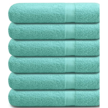 SPRINGFIELD LINEN Premium 100% Cotton Soft-Bath Towels 27"X54" SET OF 6 Pieces Aqua Color of Bath Towel