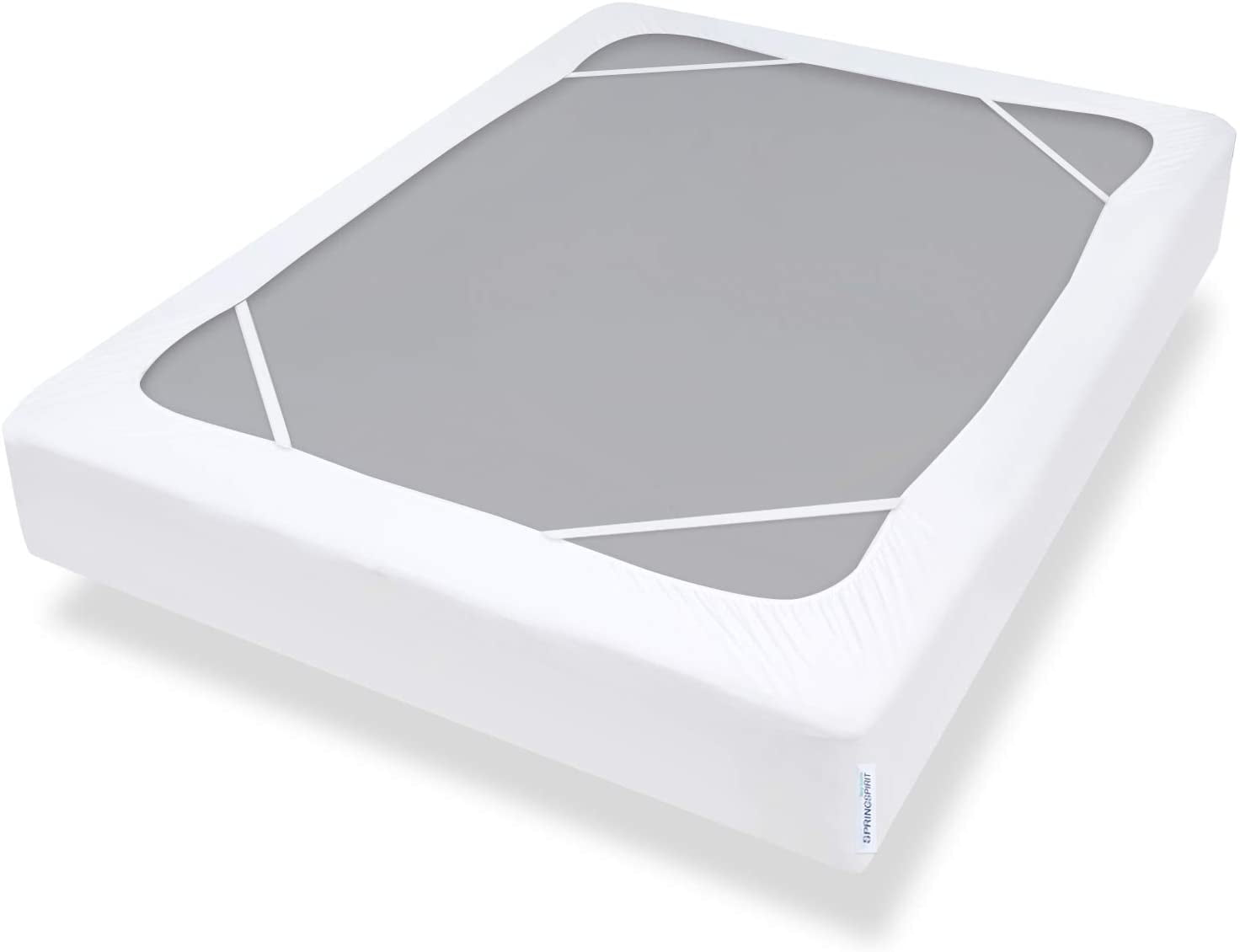 King Size White Microfiber Box Spring Cover with Elastic Corners