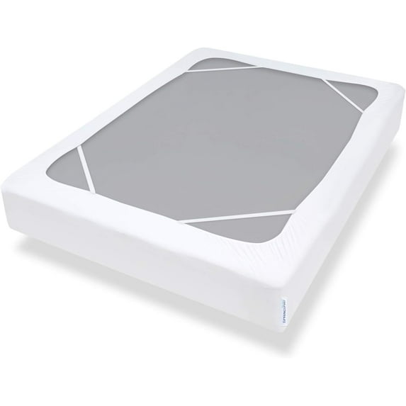 Box Spring Cover Queen Size with Smooth and Elastic Woven Material, Only Covers Sides, Alternates for Bed Skirt, Wrinkle & Fading Resistant, Washable, Dustproof, White