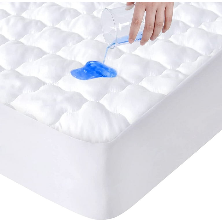 EDILLY Queen Size Waterproof Mattress Protector Pad Cover with Deep Pocket  Quilted Fitted 8 - 21 Breathable & Noiseless (White, Queen)
