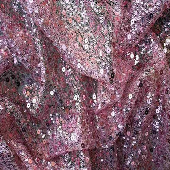 SPRINKLE Two Size Sequin Fabric on Sheer Material ,2- Way Stretch, 52 Inch. In Width, | Home Decor, Lilac / Sample 3x3 Inch