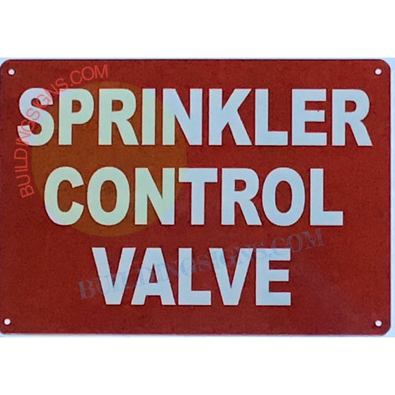 SPRINKLER CONTROL VALVE SIGN((7x10,RED,ALUMINUM) -ref19722