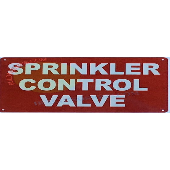 SPRINKLER CONTROL VALVE SIGN ( RED, 2X6, ALUMINIUM)