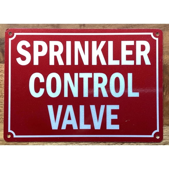 SPRINKLER CONTROL VALVE SIGN (RED,REFLECTIVE, ALUMINIUM-RUST FREE, SIZE 5X7 INCH)