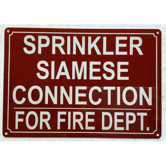 SPRINKLER SIAMESE CONNECTION FOR FIRE DEPARTMENT SIGN (RED,REFLECTIVE ...