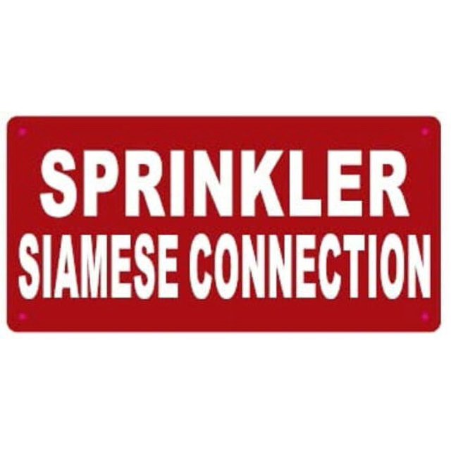 SPRINKLER SIAMESE CONNECTION SIGN(6x12,RED,ALUMINUM) -ref19722