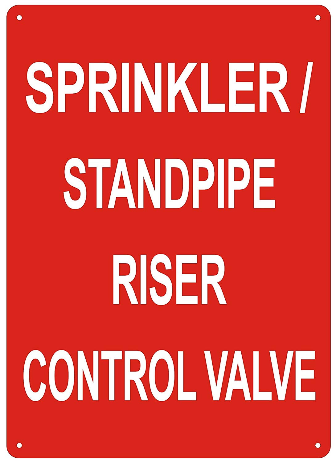 SPRINKLER-STANDPIPE RISER CONTROL VALVE SIGN - ( Reflective ...
