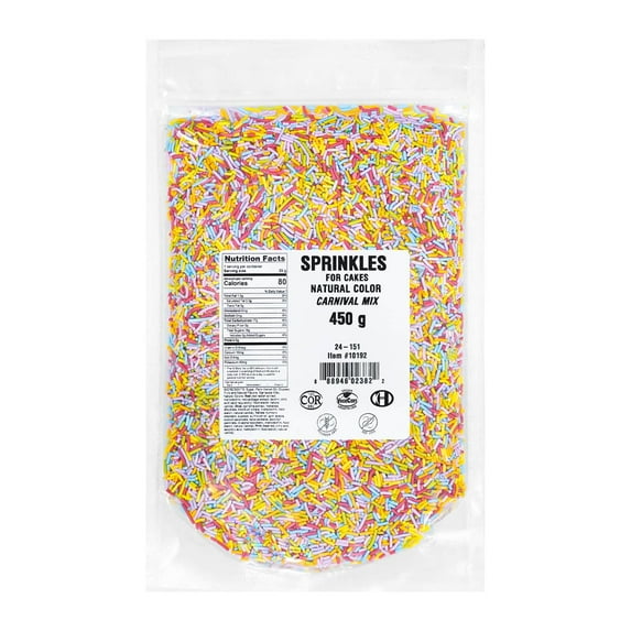 SPRINKLES NATURAL COLOR CARNIVAL MIX - CERTIFIED 450 g