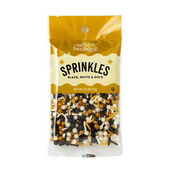 Sarah's Bakeshop Sprinkle Bag Black/White/Gold 2.5oz