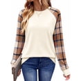 thumbnail image 1 of SPROUTOP Color Block Sweatshirts for Women Raglan Long Sleeve Shirts Casual Crewneck Printed Pullover Tunic Tops, 1 of 11
