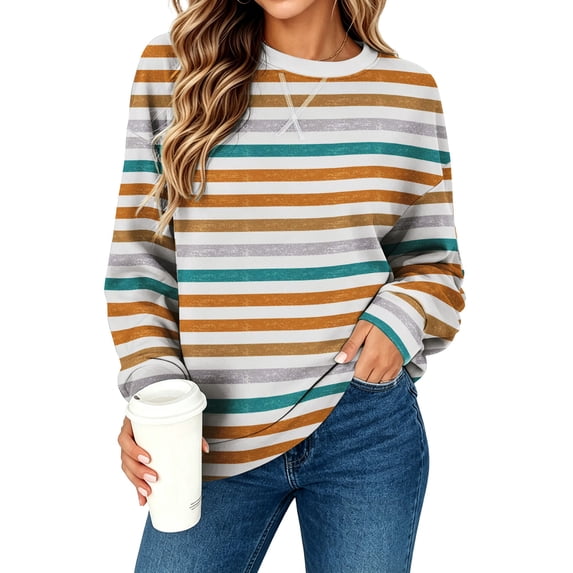 SPROUTOP Sweatshirt for Women Long Sleeve Crew Neck Pullover Loose Ladies Winter Tops