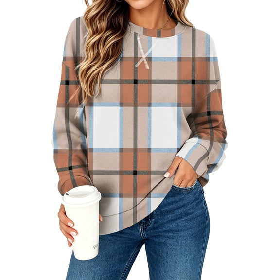 SPROUTOP Sweatshirt for Women Long Sleeve Crew Neck Pullover Loose Ladies Winter Tops