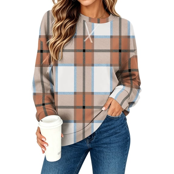 SPROUTOP Sweatshirt for Women Long Sleeve Crew Neck Pullover Loose Ladies Winter Tops