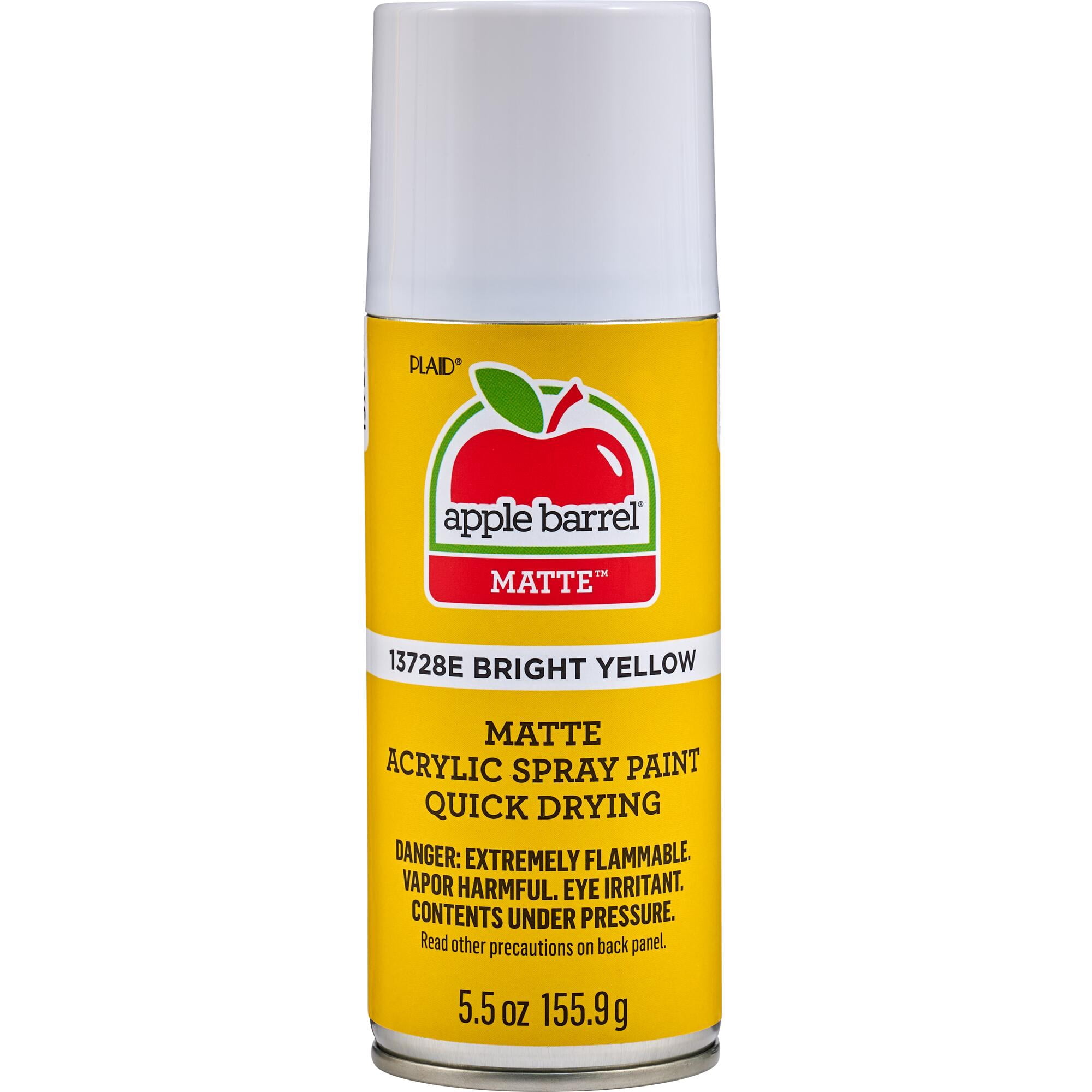 Apple Barrel Quick Drying Acrylic Spray Paint, Matte Finish, 5.5 oz, Bright Yellow