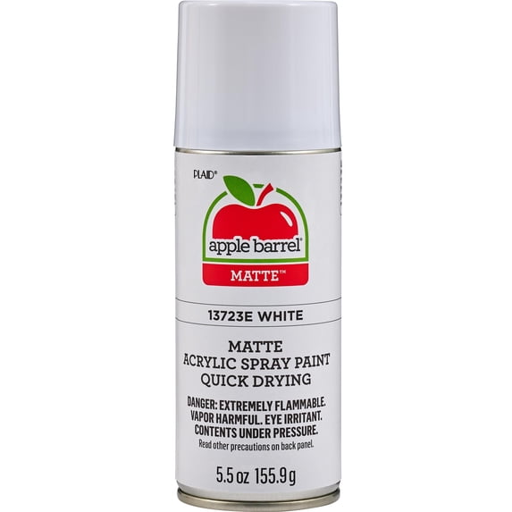 Apple Barrel Quick Drying Acrylic Spray Paint, Matte Finish, 5.5 oz, White