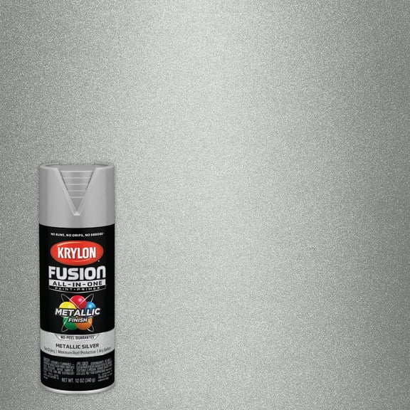 Sherwin-Williams Fusion Spray Paint Metallic - Silver - 12 oz Interior & Exterior Use, Professional Finish