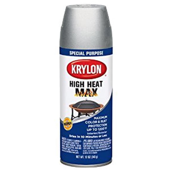 Krylon K01608000 High Heat Max, Aluminum, Gloss, 12 ounce