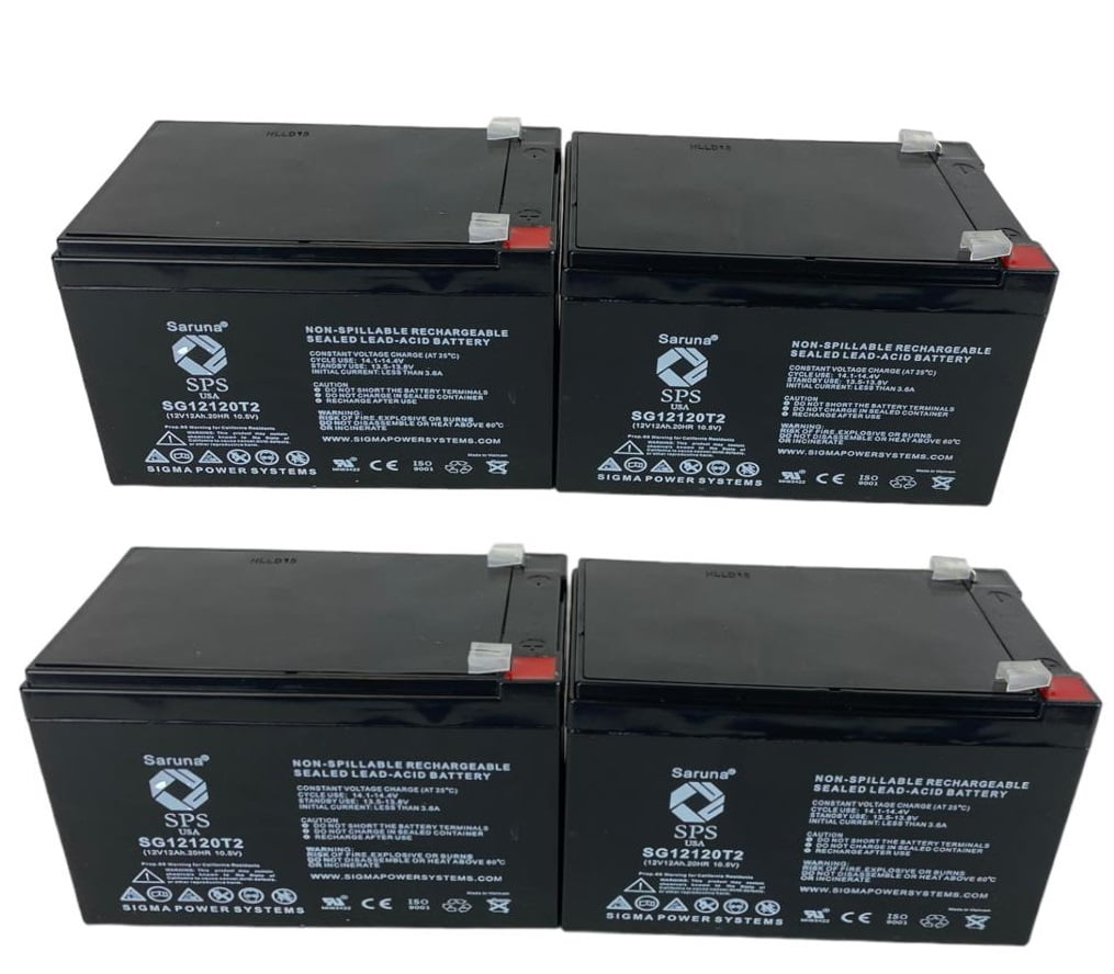 SPS Brand 12V 12Ah Replacement Battery (SG12120T2) for APC SMART-UPS SU1000 RACK (4 Pack)