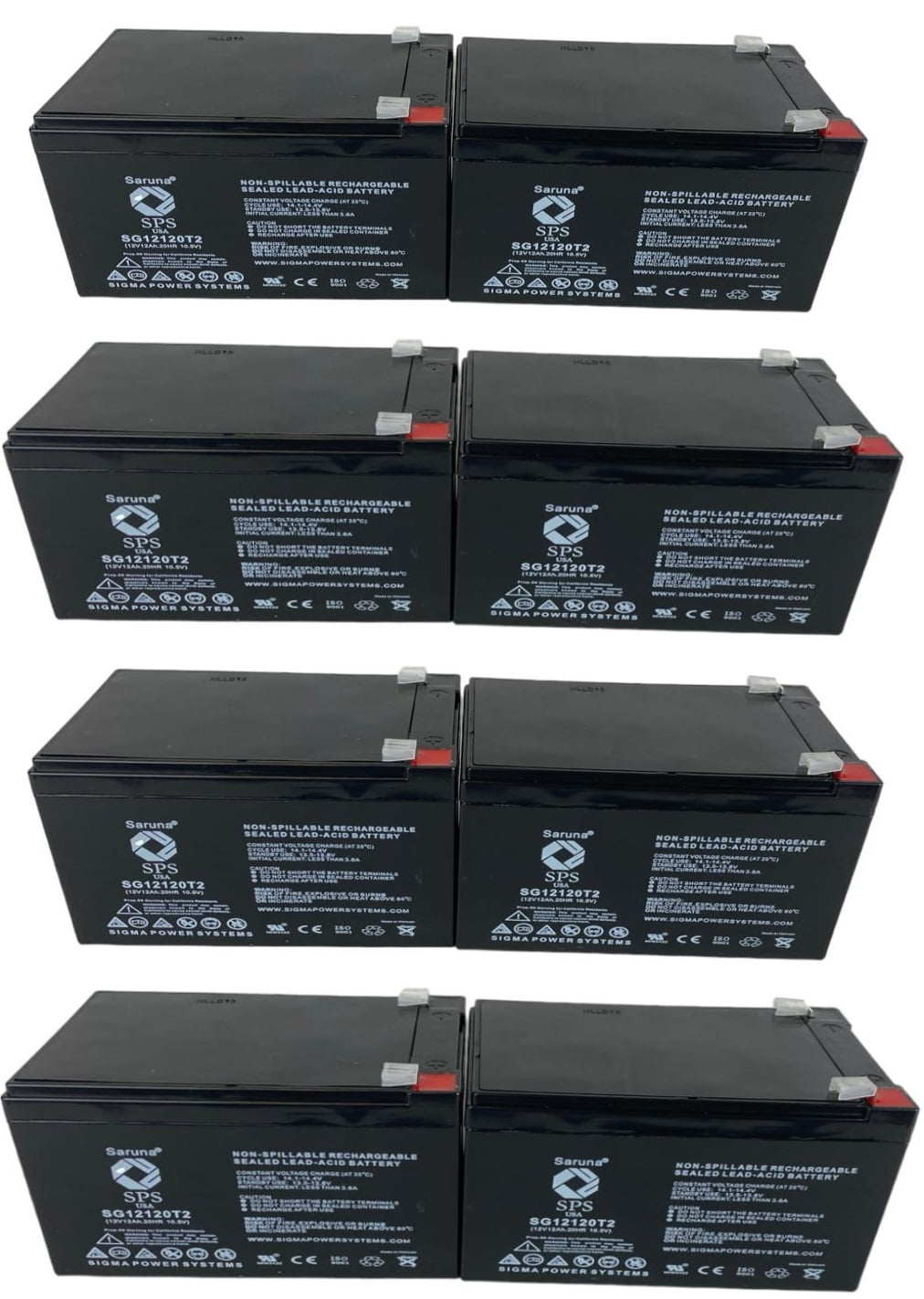 SPS Brand 12V 12Ah Replacement Battery (SG12120T2) for Leoch LP12-12 T2, LP 12-12 T2 (16 Pack)