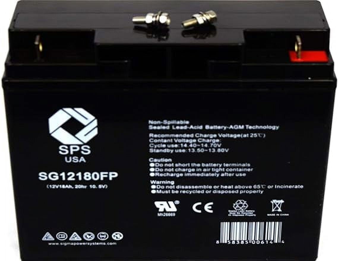 SPS Brand 12V 18Ah Replacement Battery (SG12180FP) for Jump N Carry